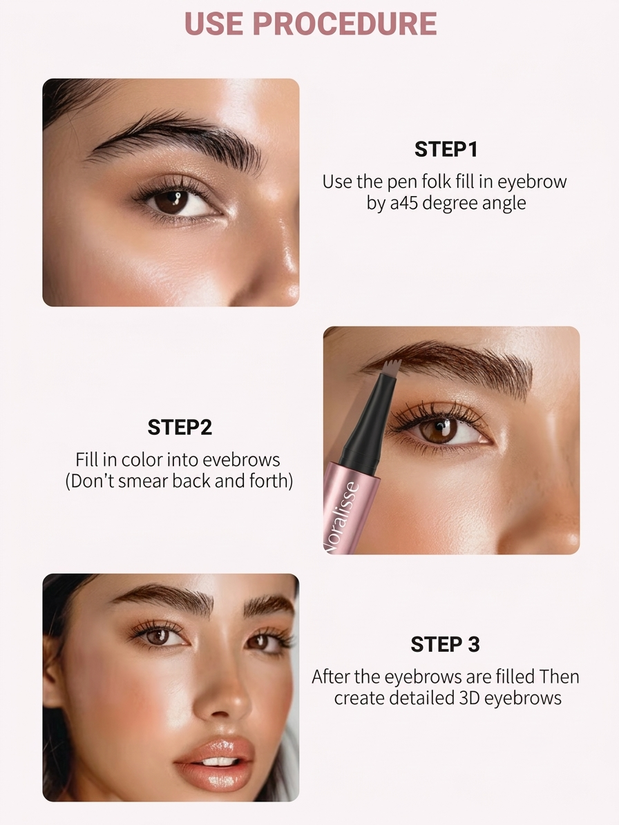 🔥Buy 1 Get 1 Free-Waterproof Micro-Fork Eyebrow Pencil, Long-Lasting Brow Pen for Natural Hair-Like Strokes