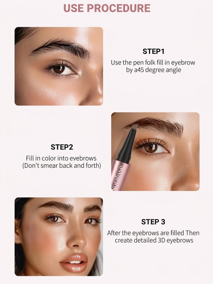 🔥Buy 1 Get 1 Free-Waterproof Micro-Fork Eyebrow Pencil, Long-Lasting Brow Pen for Natural Hair-Like Strokes