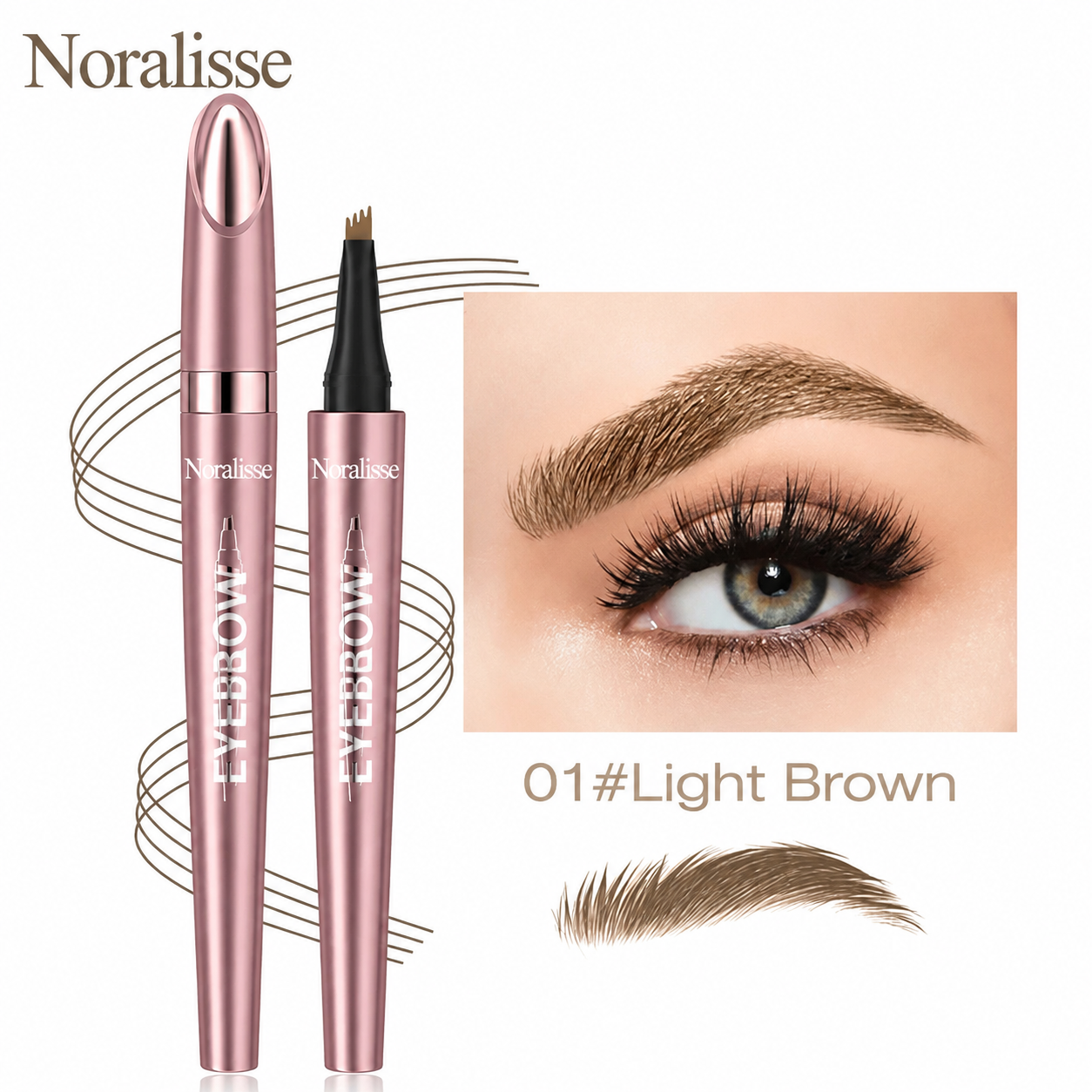 🔥Buy 1 Get 1 Free-Waterproof Micro-Fork Eyebrow Pencil, Long-Lasting Brow Pen for Natural Hair-Like Strokes