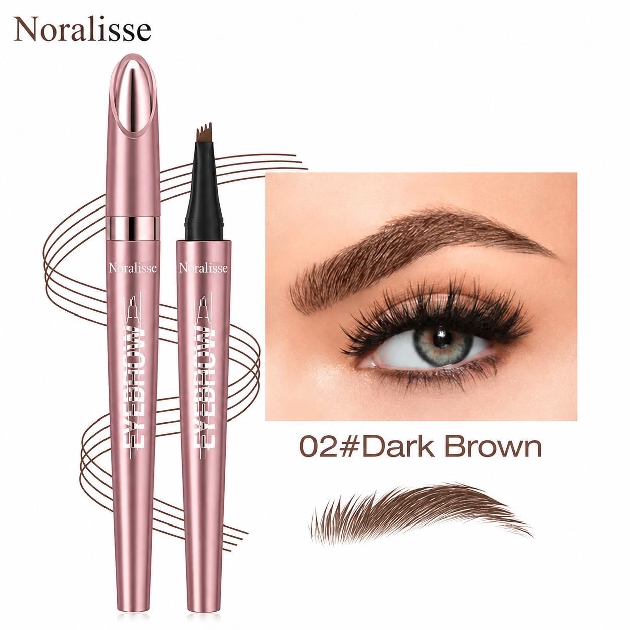 🔥Buy 1 Get 1 Free-Waterproof Micro-Fork Eyebrow Pencil, Long-Lasting Brow Pen for Natural Hair-Like Strokes